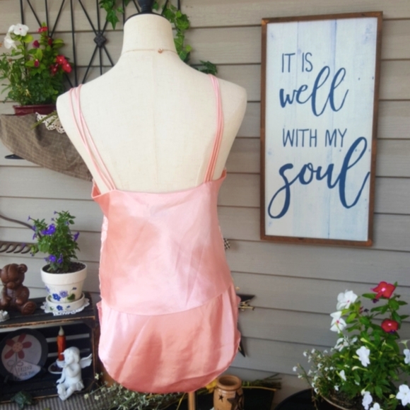 VICTORIA'S SECRET ♡ Vintage 2pc Gold Label Rose Satin 'n Floral Lace Lingerie S - Picture 7 of 17